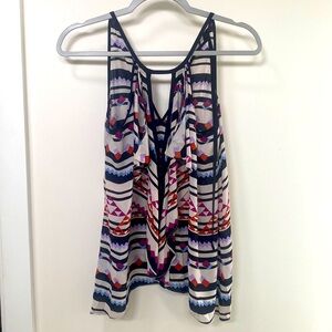 BCBG Printed Sleeveless Blouse